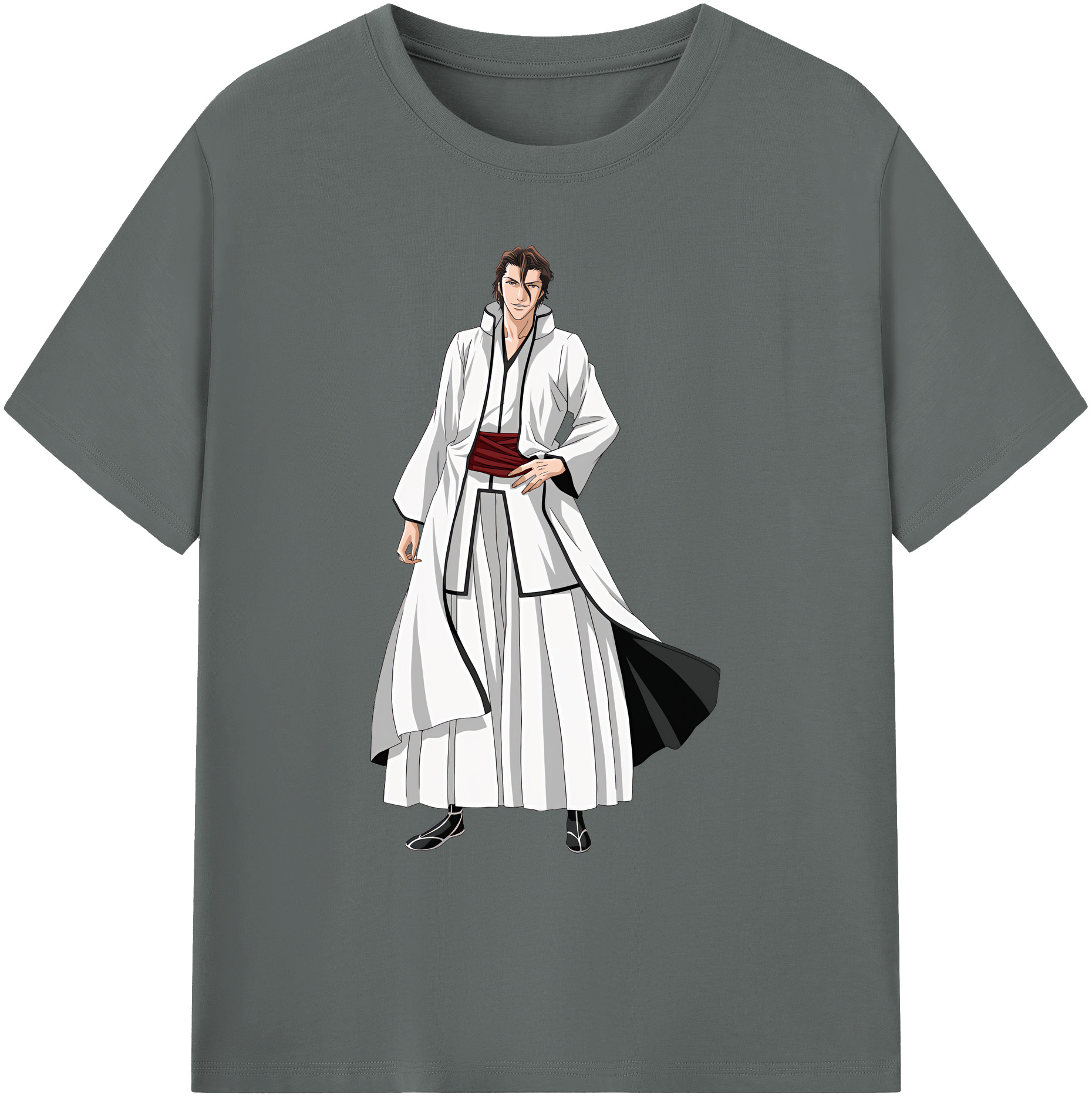 （画像用） ブリーチ 藍染 惣右介（あいぜん そうすけ） BLEACH Aizen Sousuke 綿100％ メンズ半袖Tシャツ｜肌触りやわらか＆通気性